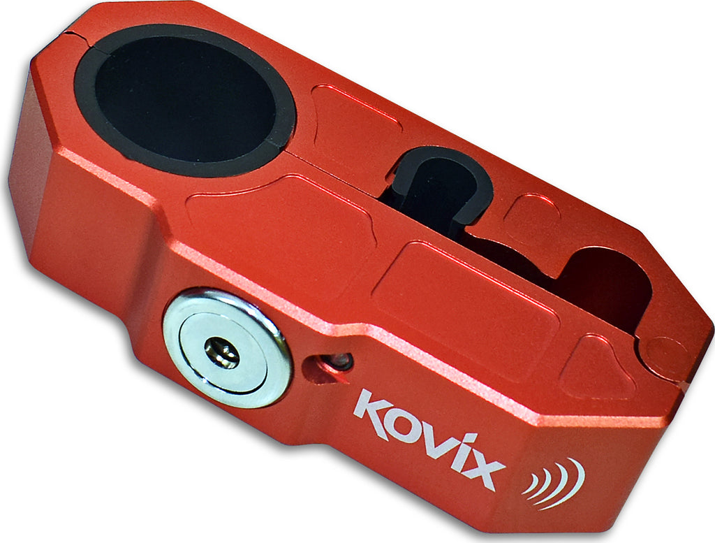 KOVIX Alarmed Handle Bar Lock - Red - Ion Dna