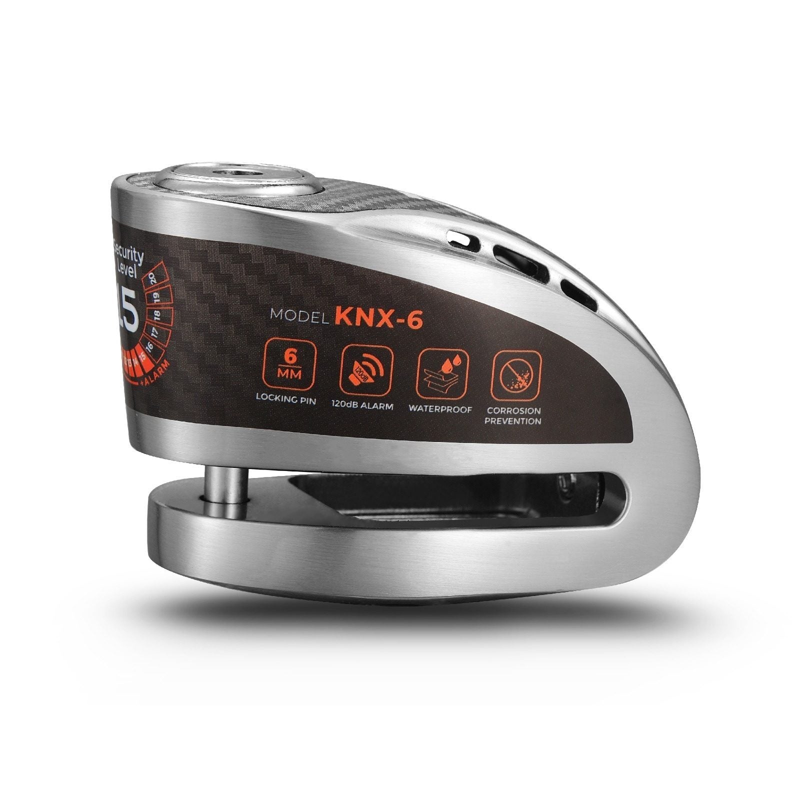 KOVIX Alarmed Disc Lock - KNX-6 - Brushed Metal - Ion Dna